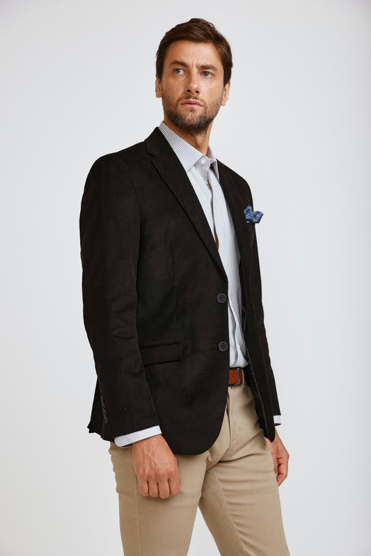 Blazer Hombre Micro Cotelé Mil Rayas Black