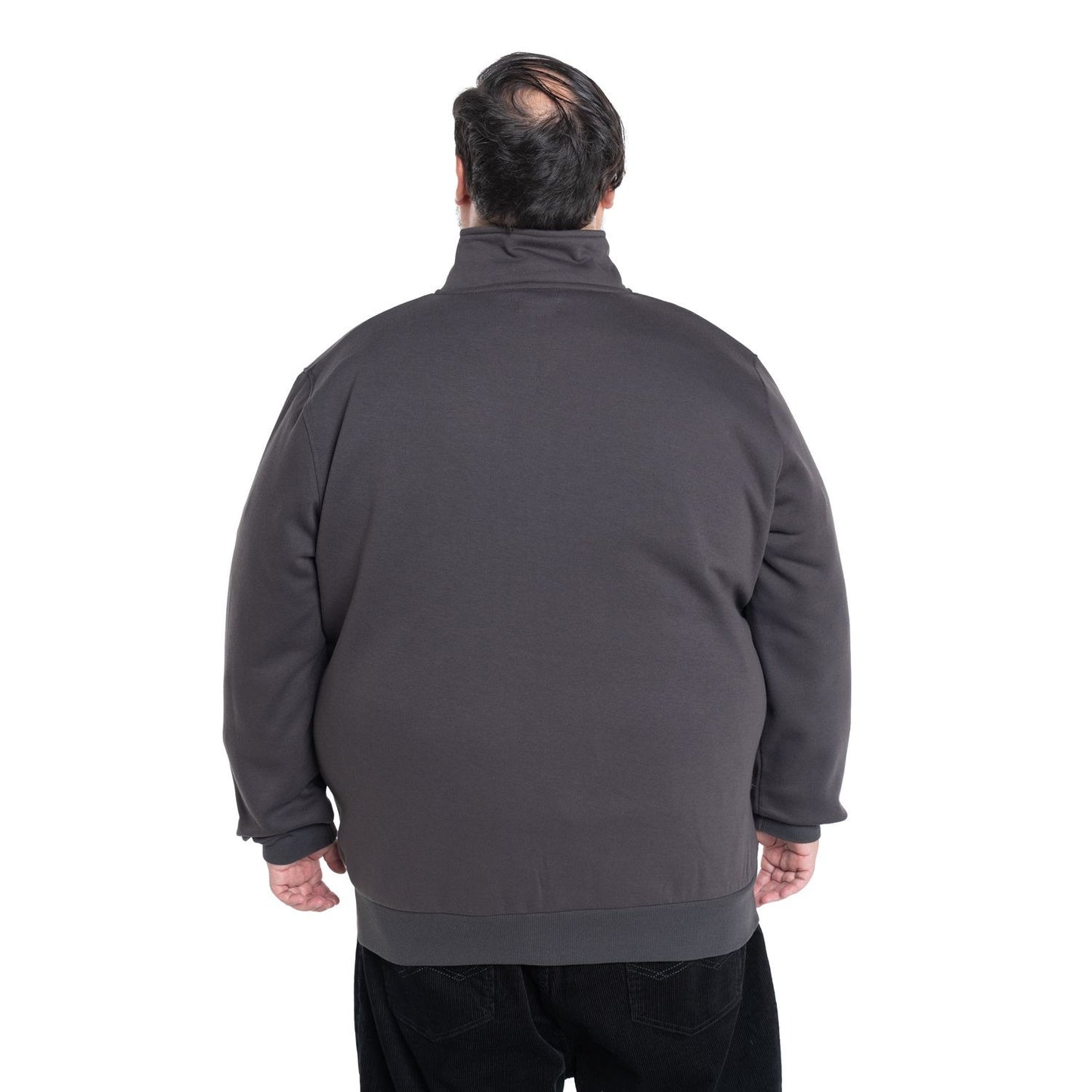 Polerón Hombre Cierre Completo Cuello Alto Gris - Sensez