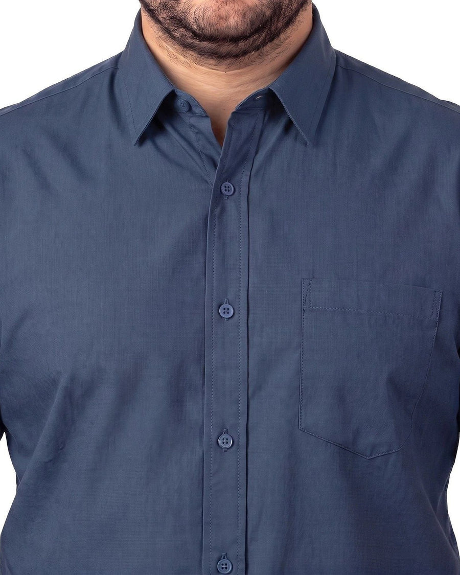 Camisa Hombre Guayabera Lisa Azul Marino · foto 4