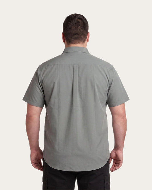 Camisa Hombre Guayabera Lisa Gris Oscuro