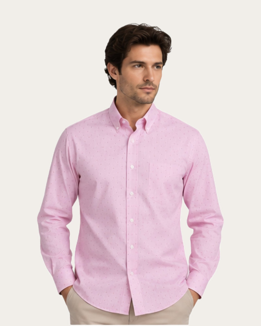 Camisa Hombre Alfaro Sport Rosado Con Bolsillo · foto 3