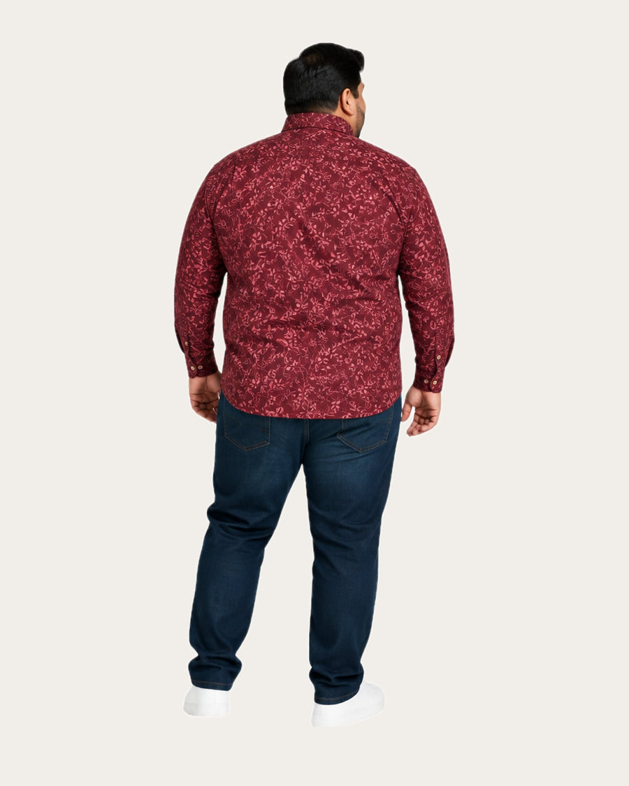 Camisa Hombre Diseño Roja Manga Larga Slim Fit · foto 3