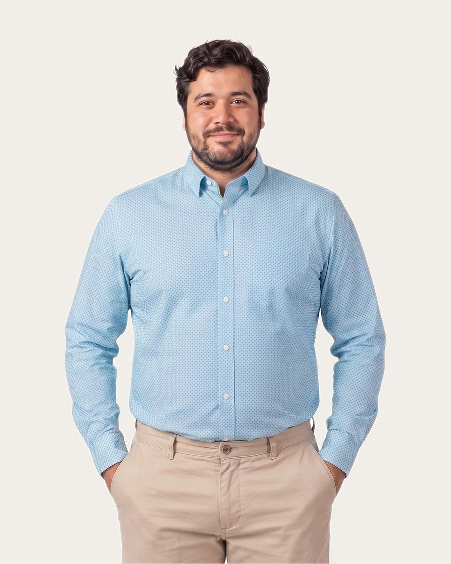 Camisa Hombre Fantasia Diseño Celeste Medio · foto 1