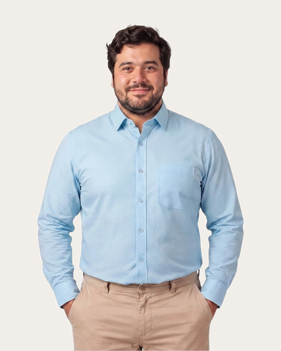 Camisa Hombre Fantasia Diseño Celeste Claro · foto 1