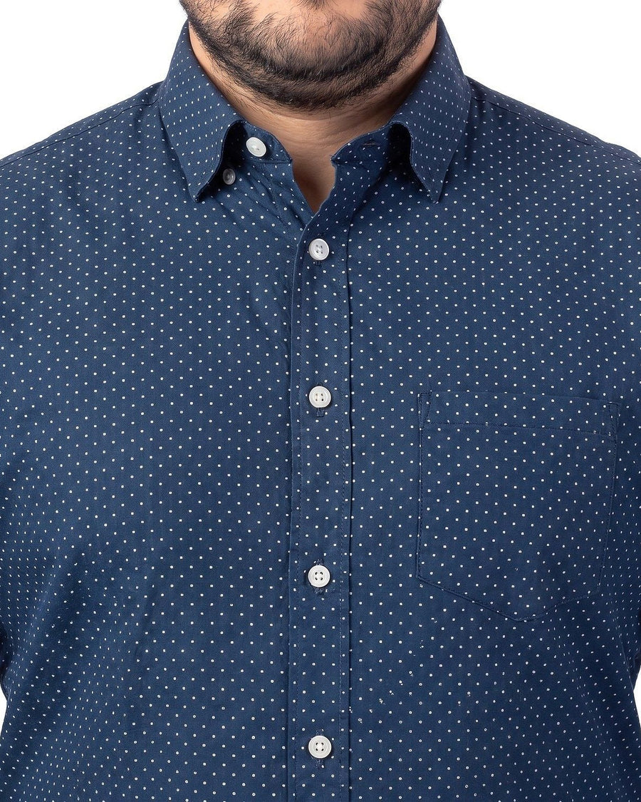 Camisa Hombre Fantasia Diseño Azul Marino · foto 4