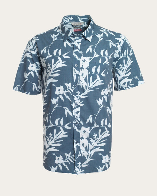 Camisa Hombre Guayabera Manga Corta Diseño Azul Marino