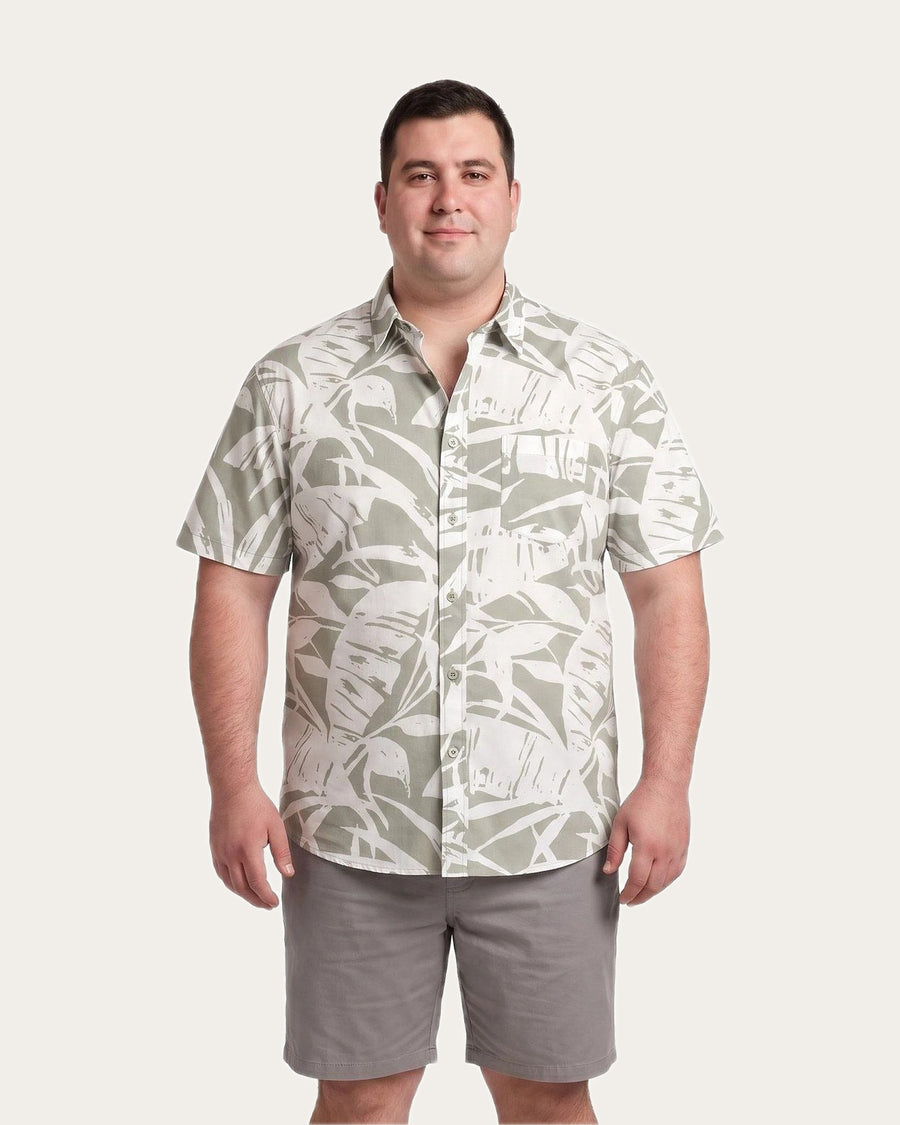 Camisa Hombre Guayabera Manga Corta Diseño Verde Claro · foto 1