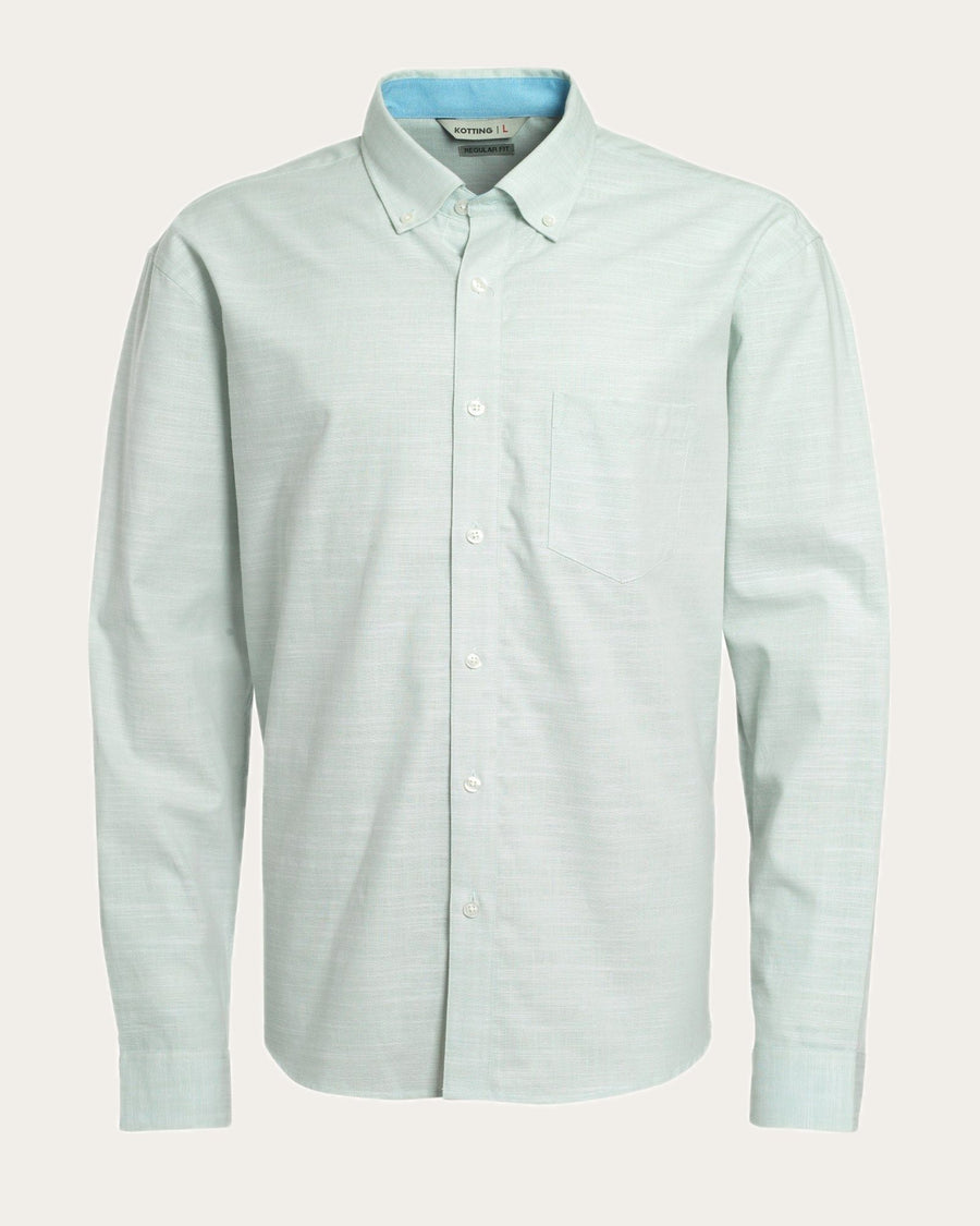 Camisa Hombre Look Lino  Manga Larga Verde Agua · foto 3