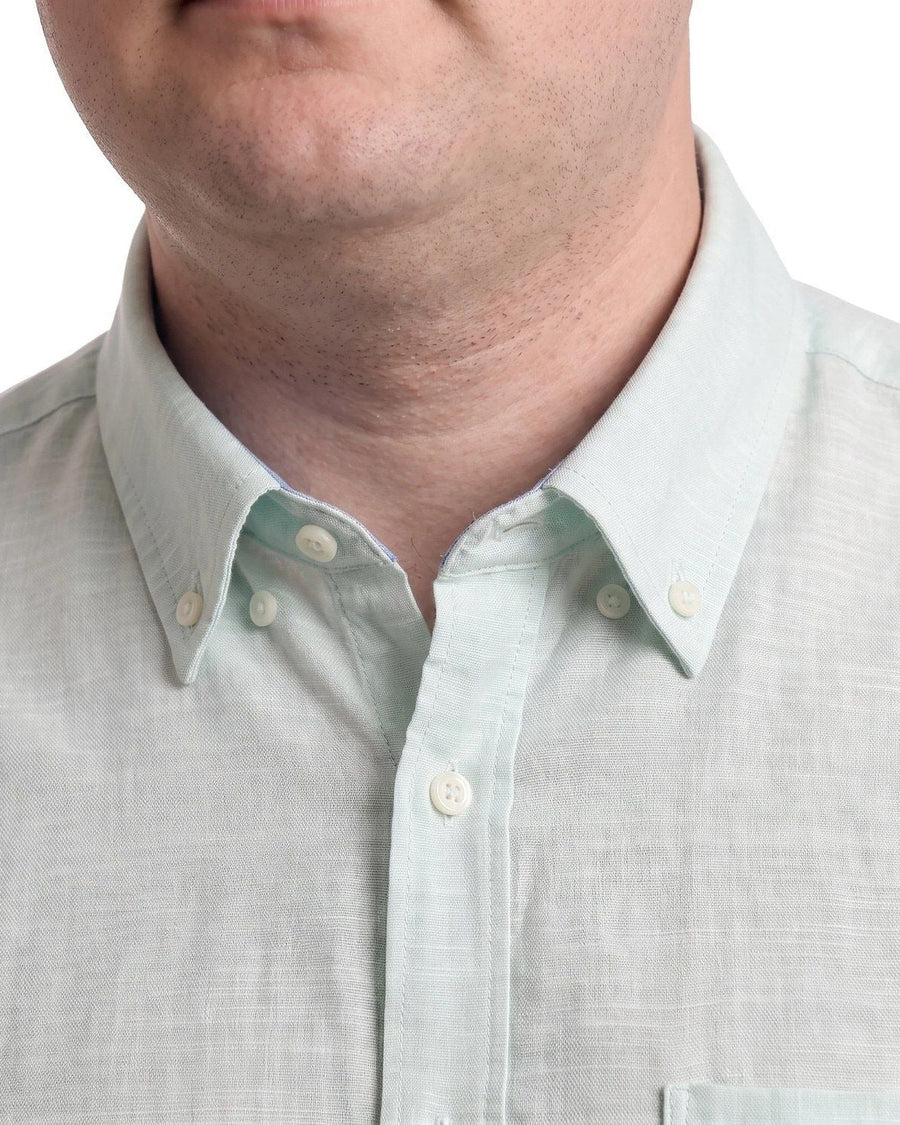 Camisa Hombre Look Lino  Manga Larga Verde Agua · foto 4