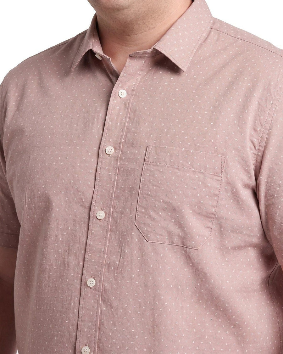 Camisa Hombre Manga Corta Dobby Sport Diseño Rosado · foto 4