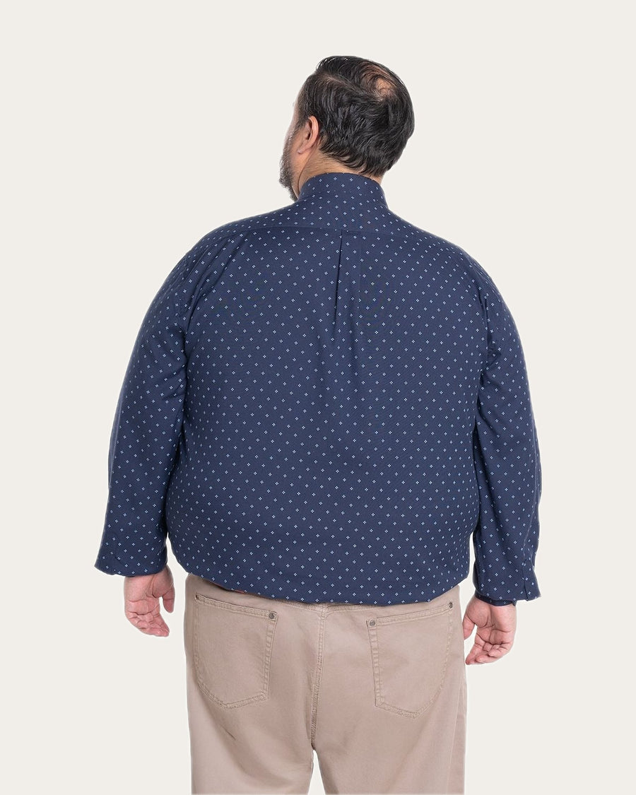 Camisa Hombre Manga larga Estampada Azul Marino Regular Fit KT · foto 2