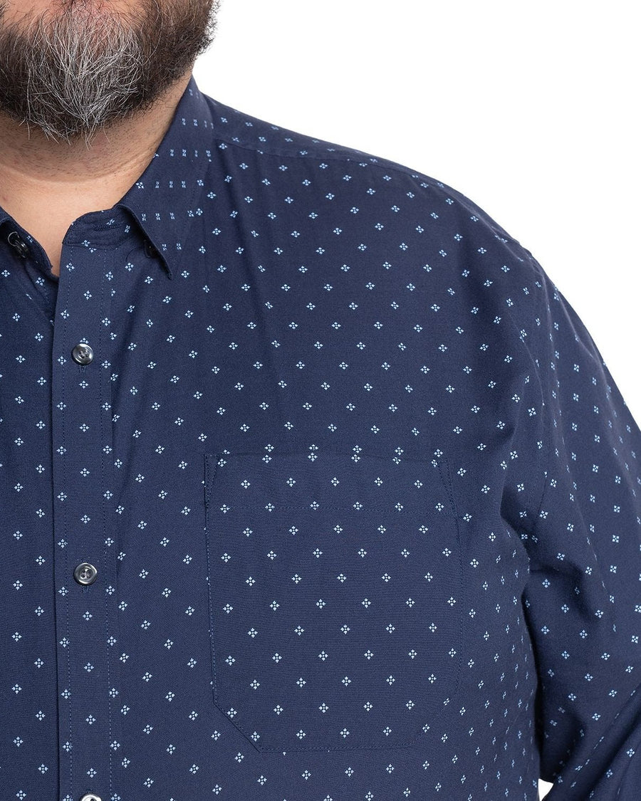 Camisa Hombre Manga larga Estampada Azul Marino Regular Fit KT · foto 3
