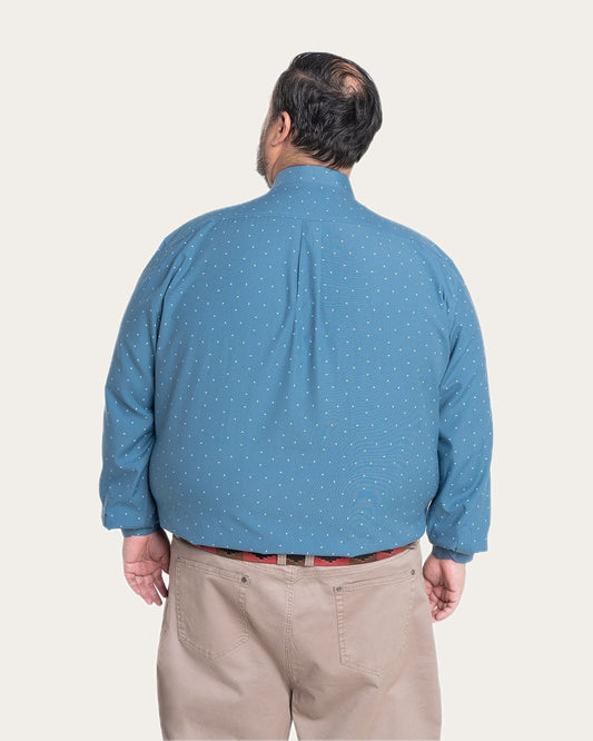 Camisa Hombre Manga larga Estampada Azul Regular Fit KT