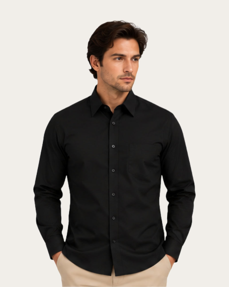 Camisa Hombre Reactive Negra Sin Bolsillo · foto 4