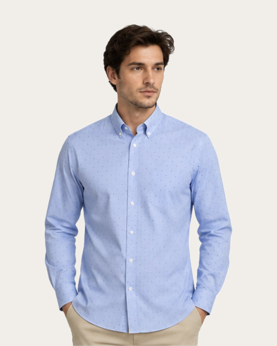 Camisa Hombre Silvino Azul Sport Sin bolsillo · foto 3